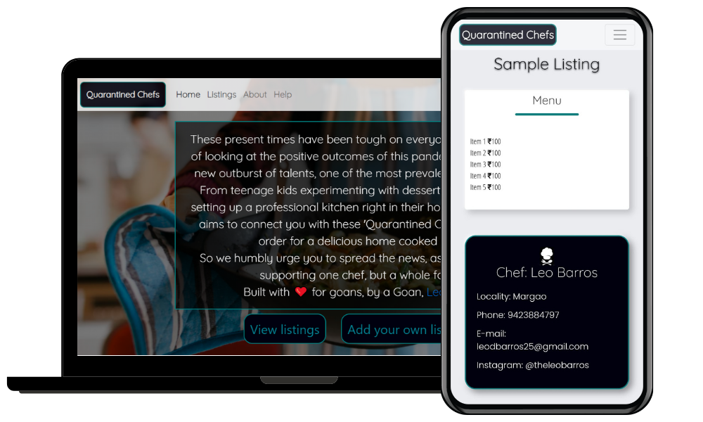 Quarantined Chefs Platform